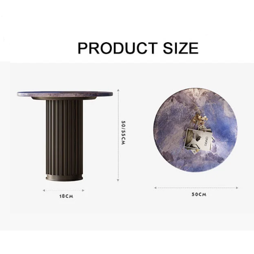 Tabitha Side Table, Purple & Marble & Aluminum Alloy-Rit Concept-Rit Concept