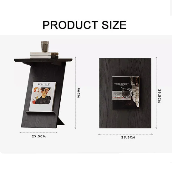 Eunice Side Table With Magazine Rack, Solid Wood-Rit Concept-Rit Concept