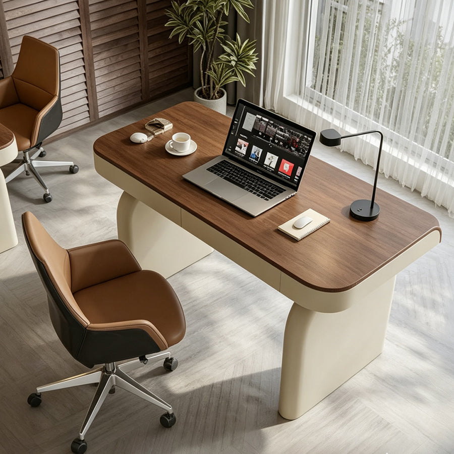 Watson Office Desk With Drawers, Solid Wood