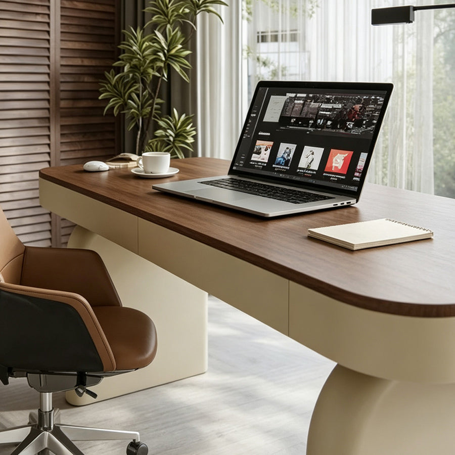 Watson Office Desk With Drawers, Solid Wood