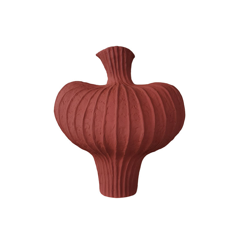 Shaped Ceramic Vase, Red - decor