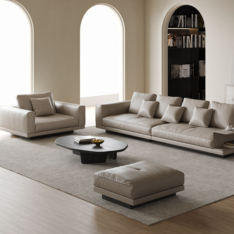 Gail Three Seater Sofa front view as a real leather sofa UK