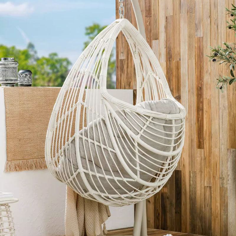 Dominic Rattan Garden Hanging Egg Chair with Stand, Indoor/ Outdoor Use - lounge chair