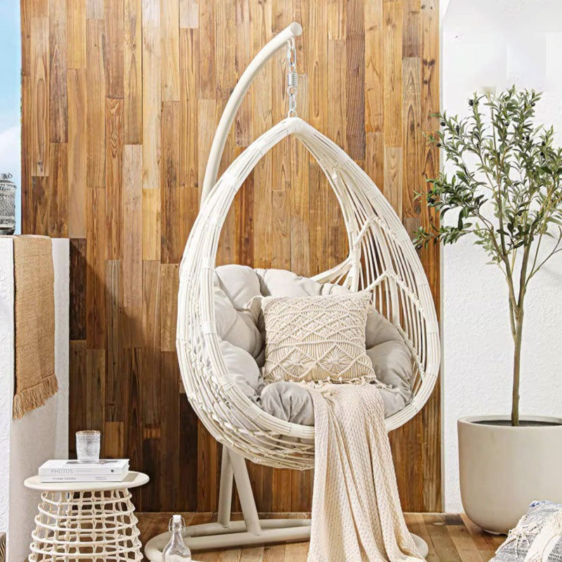 Dominic Rattan Garden Hanging Egg Chair with Stand, Indoor/ Outdoor Use styled for lounge chair