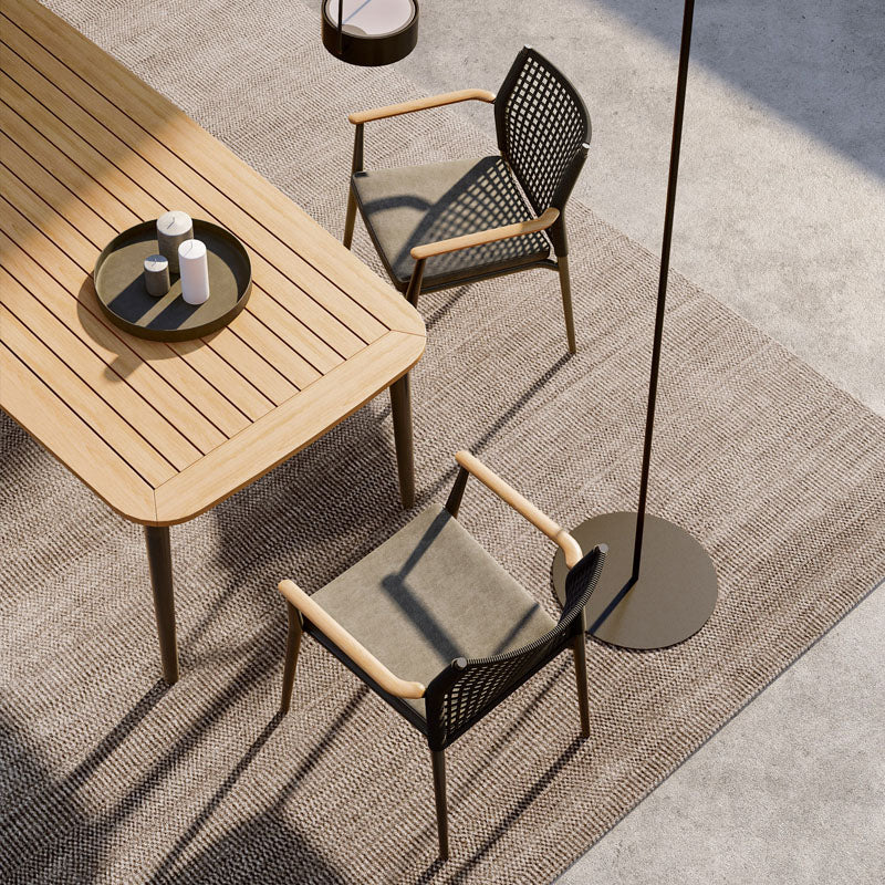 Alistair Outdoor Dining Table Set With Six Chairs, Outdoor Furniture styled for garden lounge chair