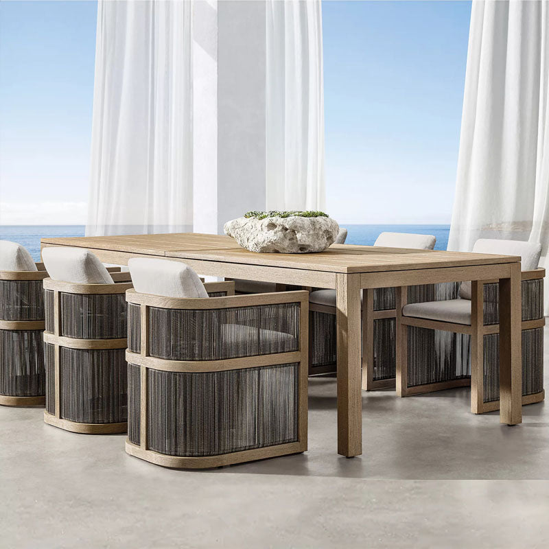 Eliza Rttan Outdoor Dining Table, Outdoor Furniture detail view for tan outdoor chair