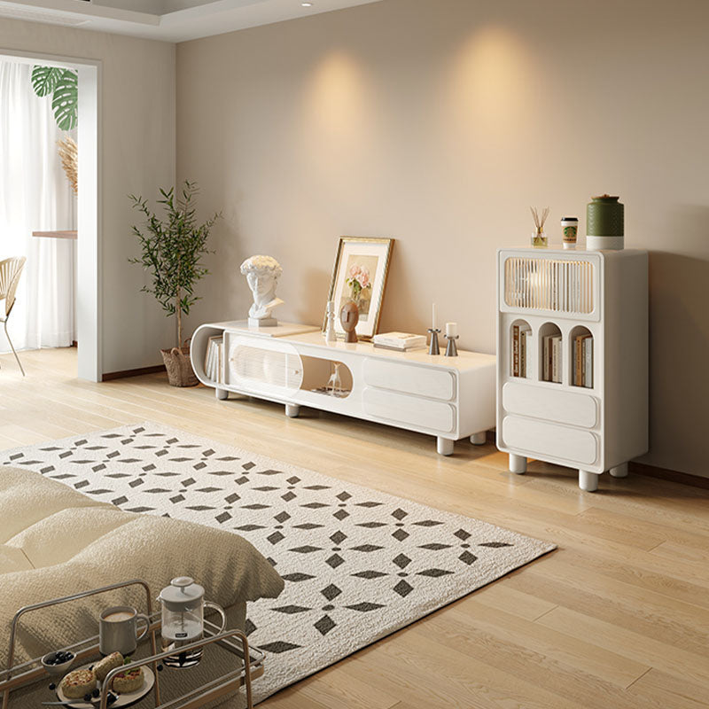 Murphy TV Stand with Sideboard, Murphy Living Room Set lifestyle view with beige tv stand