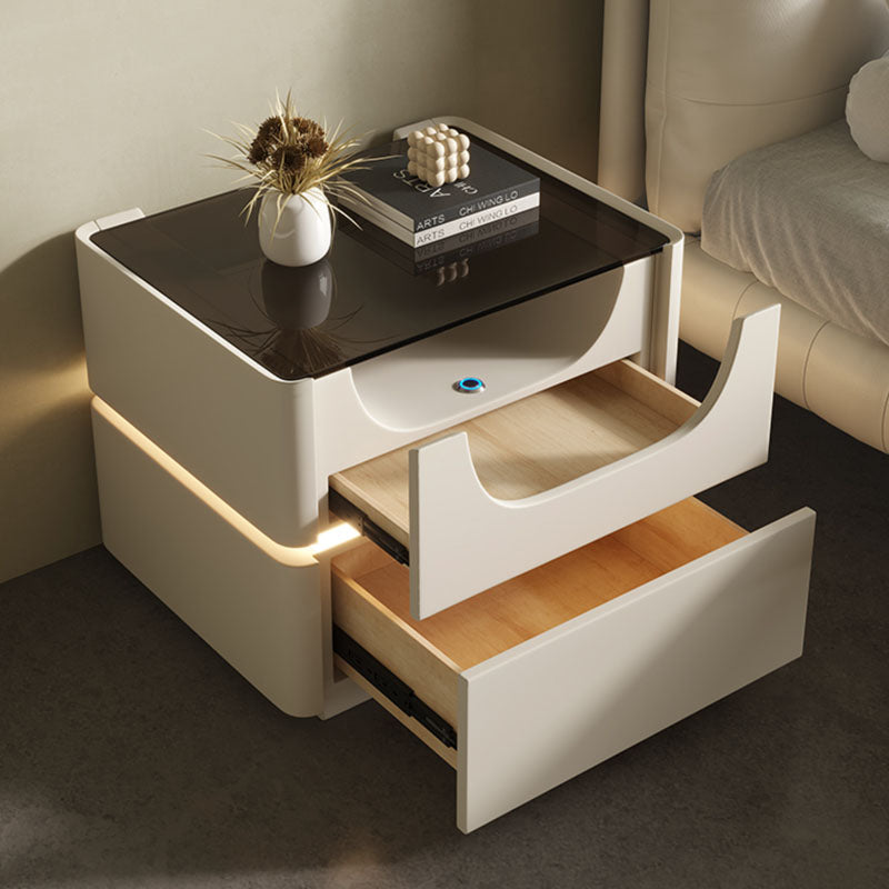 Candice Bedside Table with LED, Cream-Rit Concept-Rit Concept