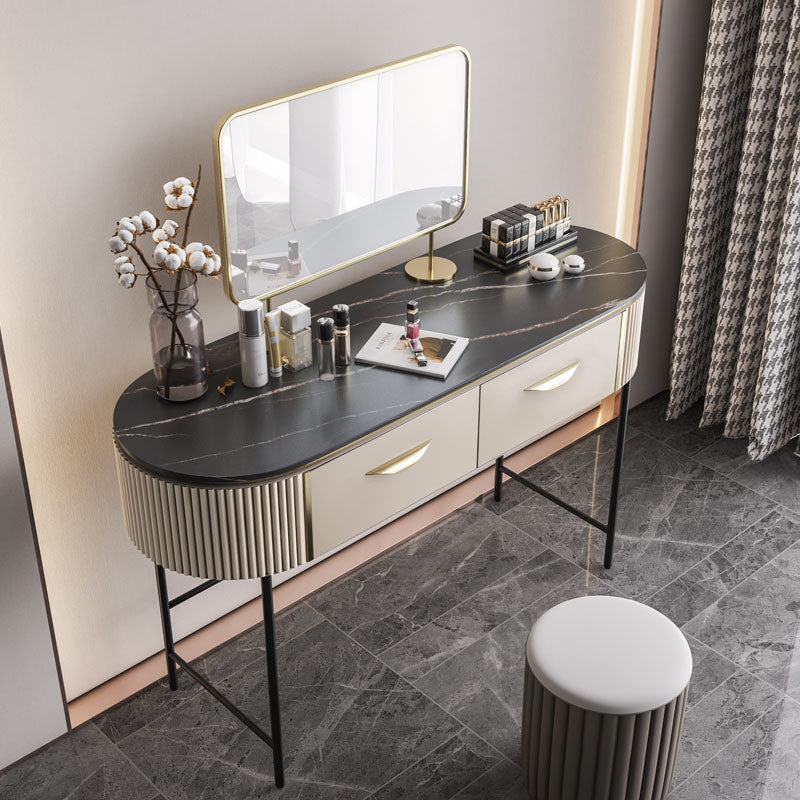 Boris Drawer Dressing Table with Mirror and Stool storage detail and media unit finish