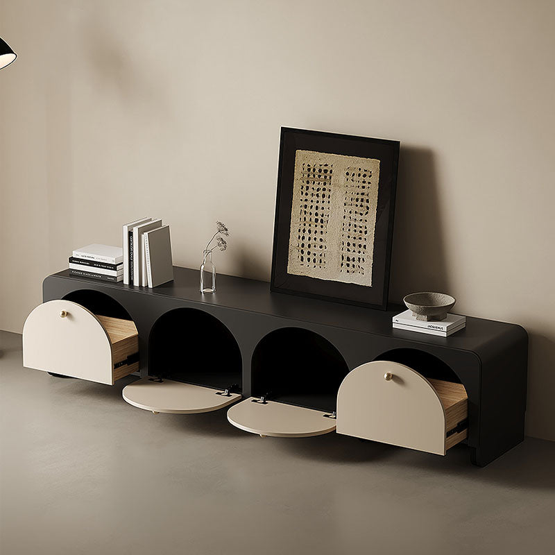 Terri TV Stand front view as a black tv stand