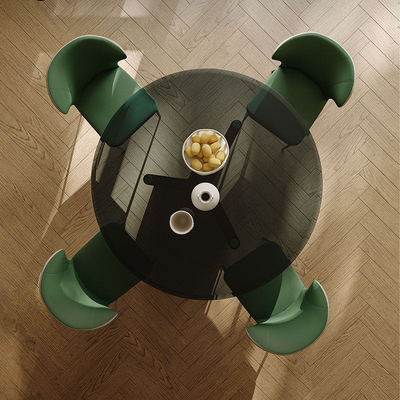 Tricia Dining Table, Black Glass Top, Clearance-Rit Concept-Rit Concept