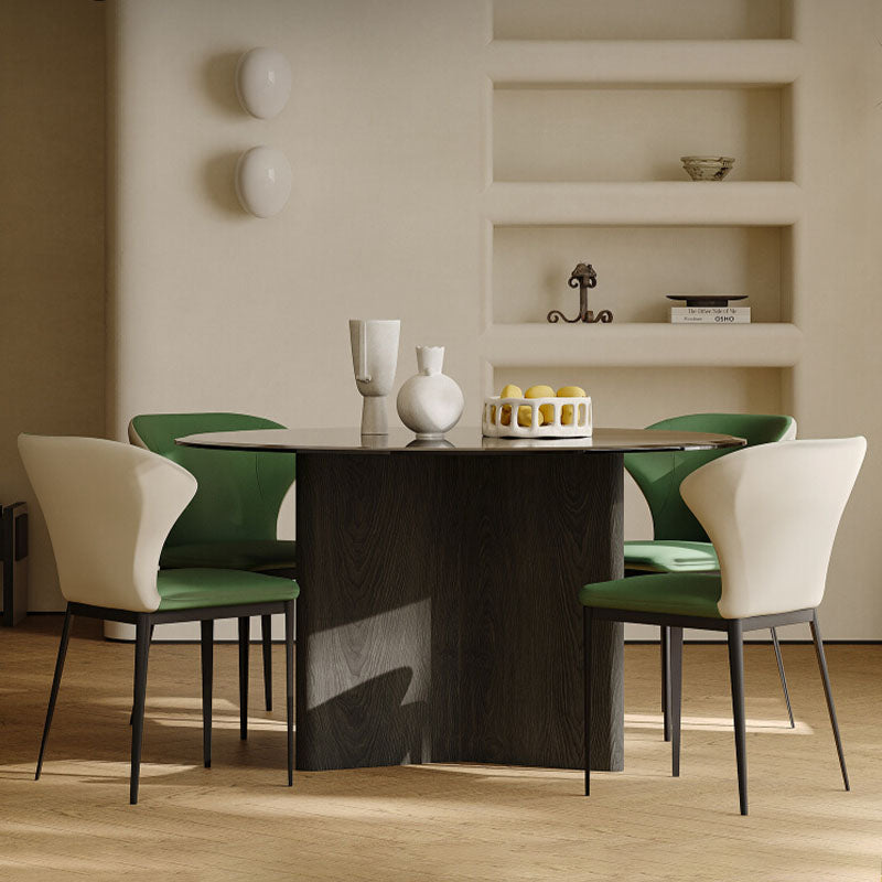 Tricia Dining Table, Black Glass Top, Clearance-Rit Concept-Rit Concept