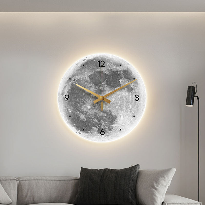 Moon Earth Luminous Clock - decorative wall clock UK
