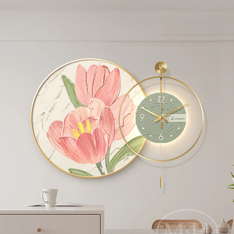 Cici Creative Decorative Tulip Clock styled for modern wall clock