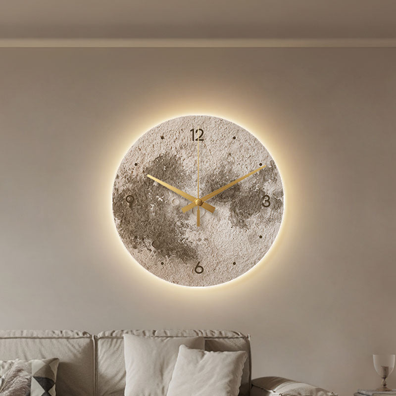 Moon Earth Luminous Clock - modern wall clock