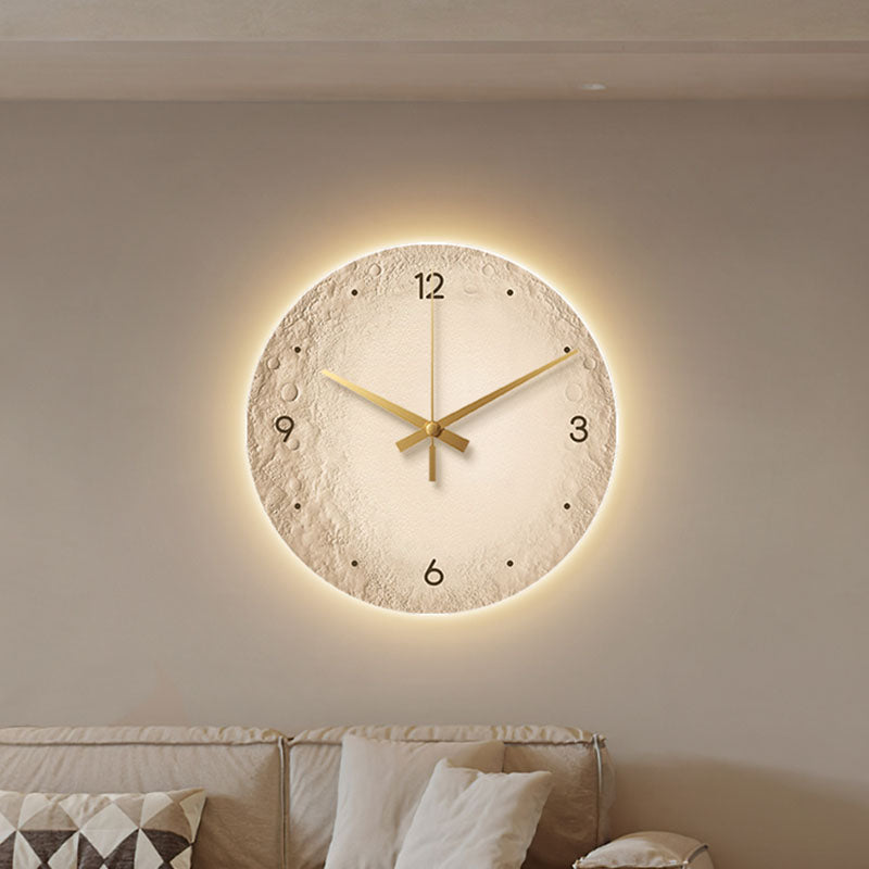 Moon Earth Luminous Clock detail view for modern decorative clock