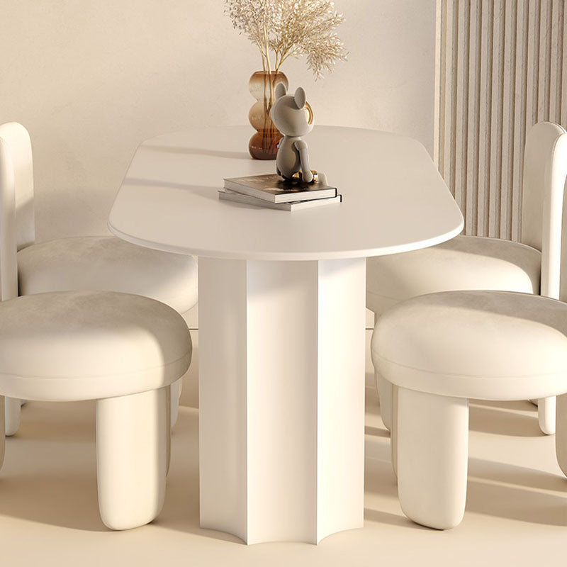 Nordic Style Dining Table Combination lifestyle view with dining marble table and chairs