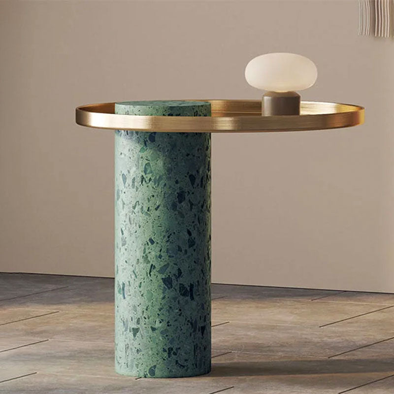Henrietta Side Table, Stainless Steel & Marble-Rit Concept-Rit Concept