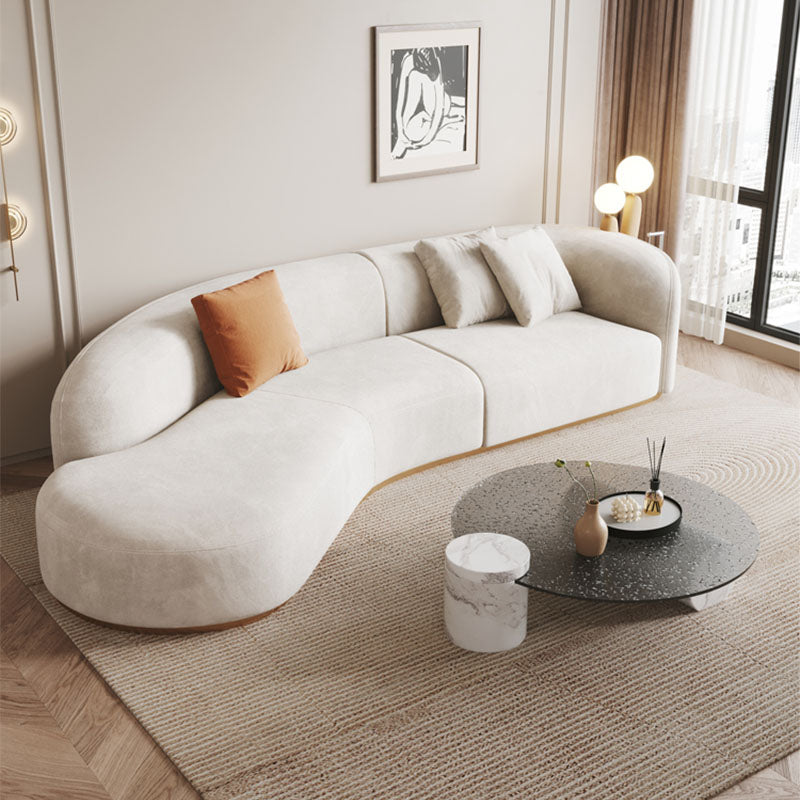 Welby Curved Three Seater Sofa lifestyle view with curved sofa UK