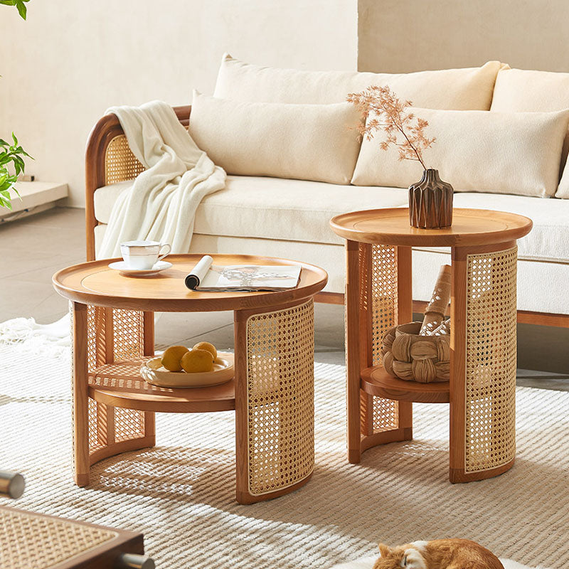 Austin Rattan Coffee Table Set, Wood - austin rattan coffee table UK