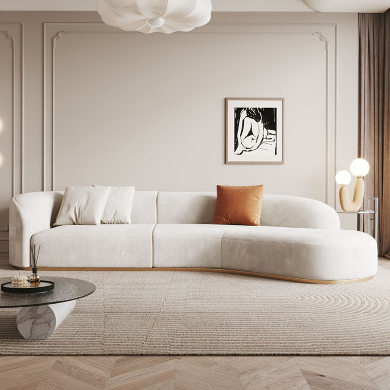 Welby Curved Three Seater Sofa side view showing sofa proportions