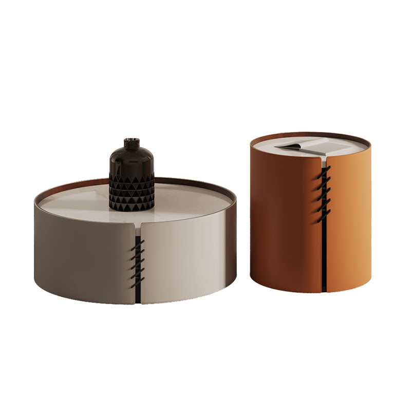 Flo Coffee Table Set, Orange & Grey styled for for living room