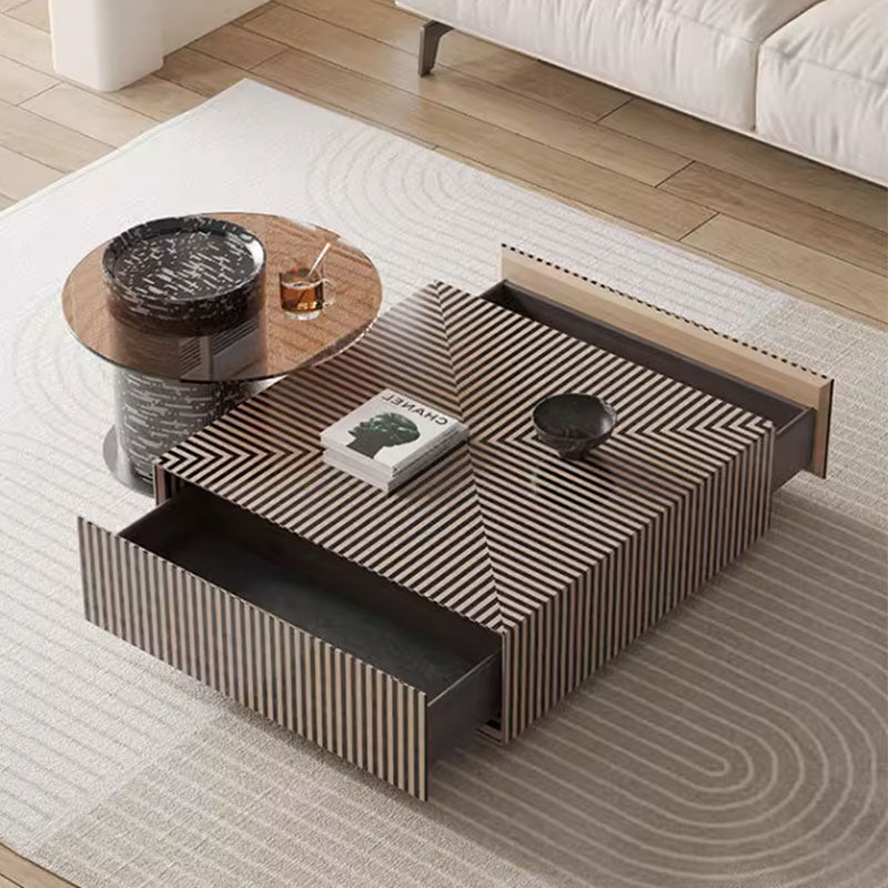 Bris Coffee Table Set, Square Coffee Table With Side Table-Rit Concept-Rit Concept