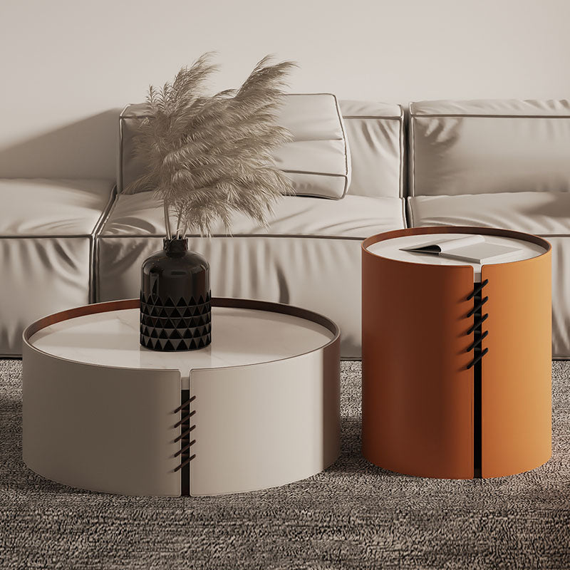 Flo Coffee Table Set, Orange & Grey in a modern UK home