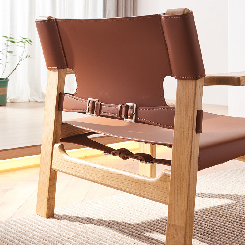 Mona Armchair, Saddle Leather & Ash Wood in a modern UK home