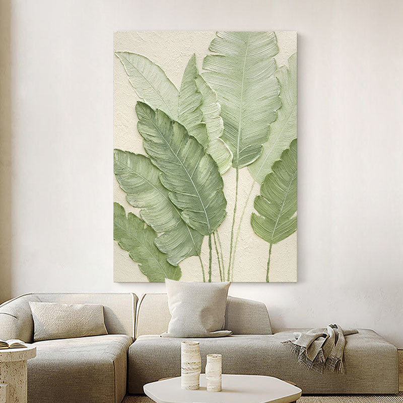 Green Leaves Framed Wall Art Print Multiple Size - Rit Concept