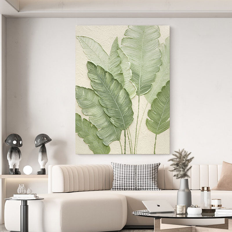 Green Leaves Framed Wall Art Print Multiple Size - Rit Concept