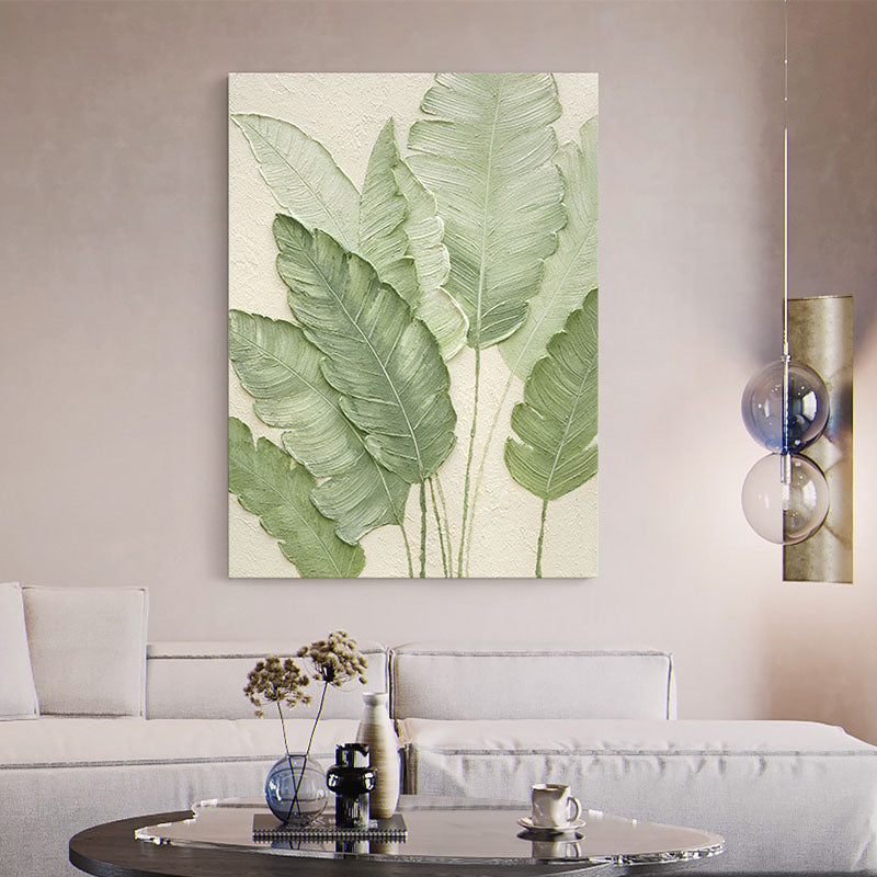 Green Leaves Framed Wall Art Print Multiple Size - Rit Concept