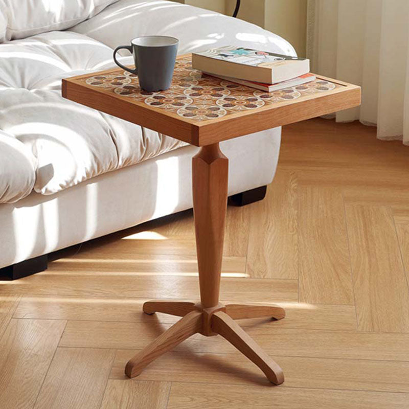 Kitty Side Table, Cherry Wood styled for wooden side table