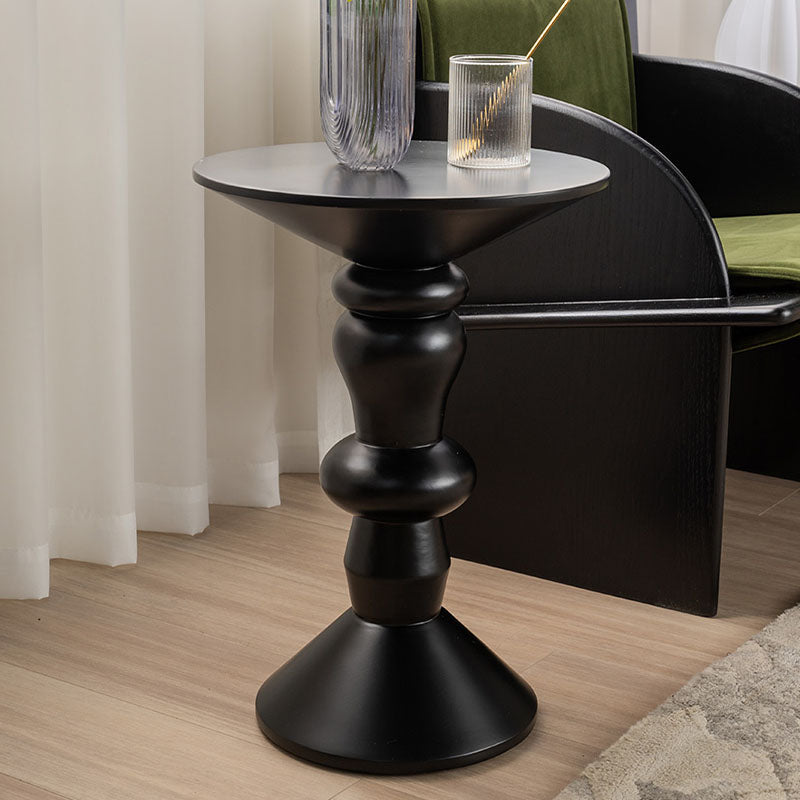 Horace Side Table, Ash wood & Black detail view for end table for living room