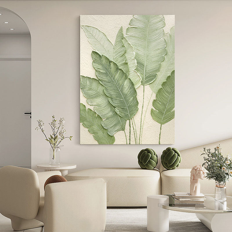 Green Leaves Framed Wall Art Print Multiple Size - Rit Concept