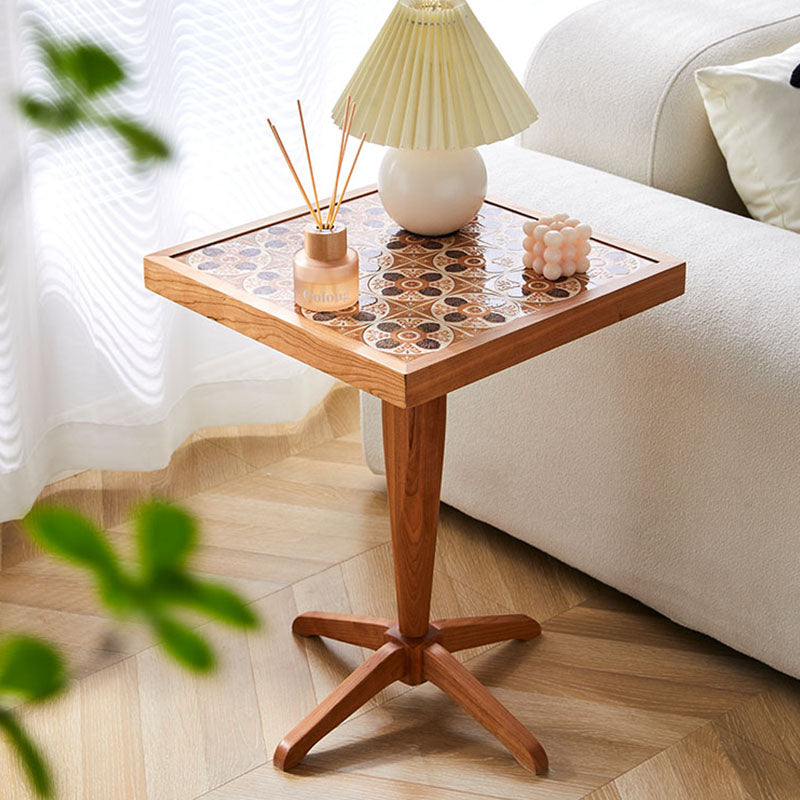 Kitty Side Table, Cherry Wood styled for end table for living room