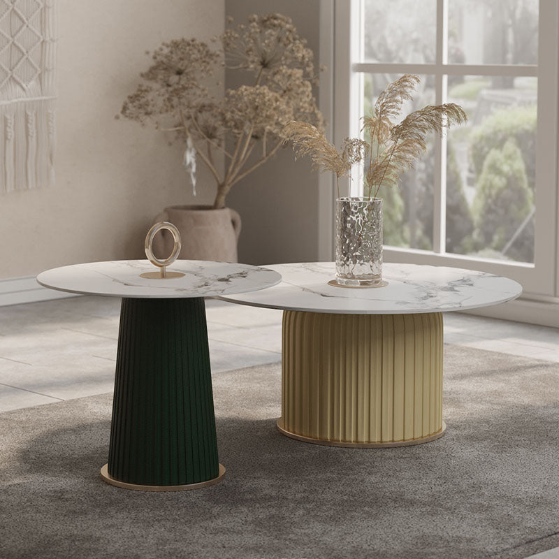 Erica Coffee Table Set, Black & Beige - black coffee table UK