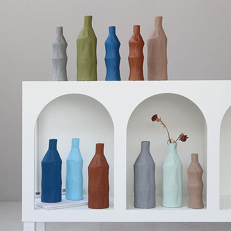 A Set Of Two Fresh Ceramic Vases - a two fresh ceramic ceramic vase decor