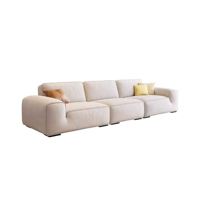 Freya Two Seater, Three Seater, Four Seater Sofa, Suede lifestyle view with beige two seater sofa