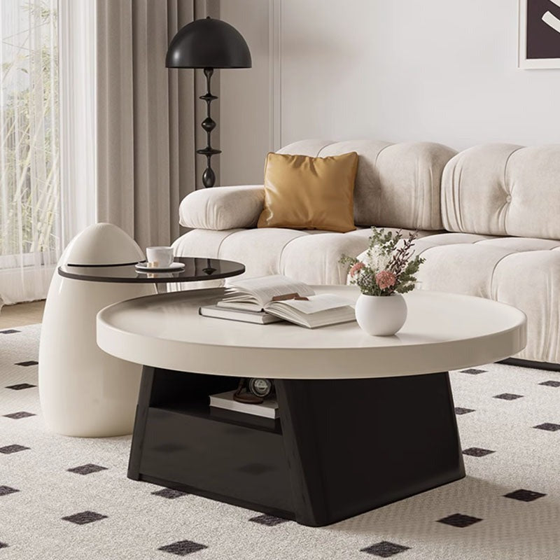 Bess Coffee Table, White & Black Rit Concept