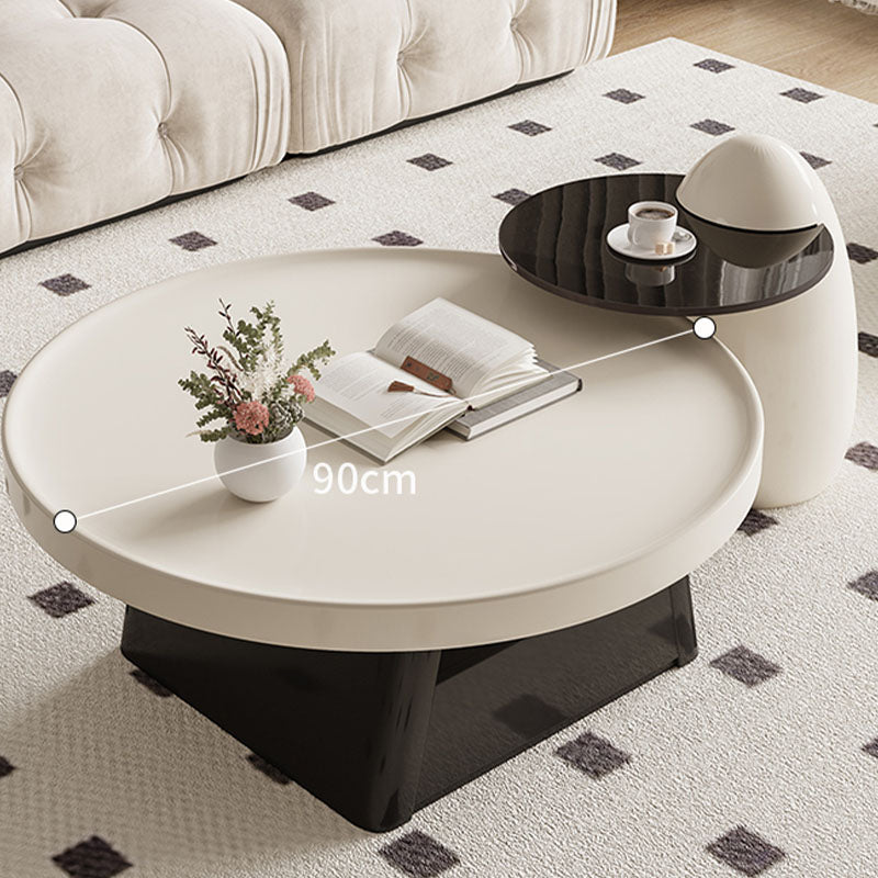 Bess Coffee Table, White & Black Rit Concept