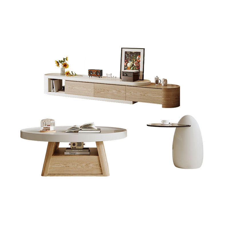 Bess Coffee Table, White & Wood - Rit Concept