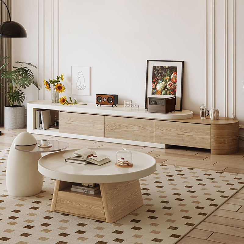 Bess Coffee Table, White & Wood Rit Concept