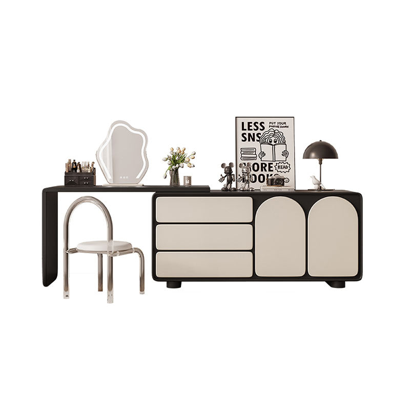 Fannie Dressing Table With Sideboard, Black & Cream-Rit Concept-Rit Concept