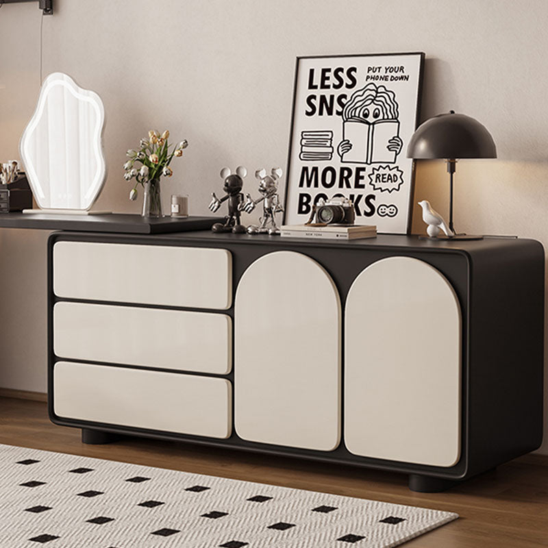 Fannie Dressing Table With Sideboard lifestyle view with black and white dressing table