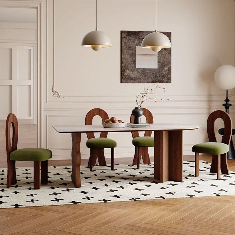 Frederica Dining Table, With Sintered Stone Top-Rit Concept-140 x 80cm-Walnut Color-Rit Concept