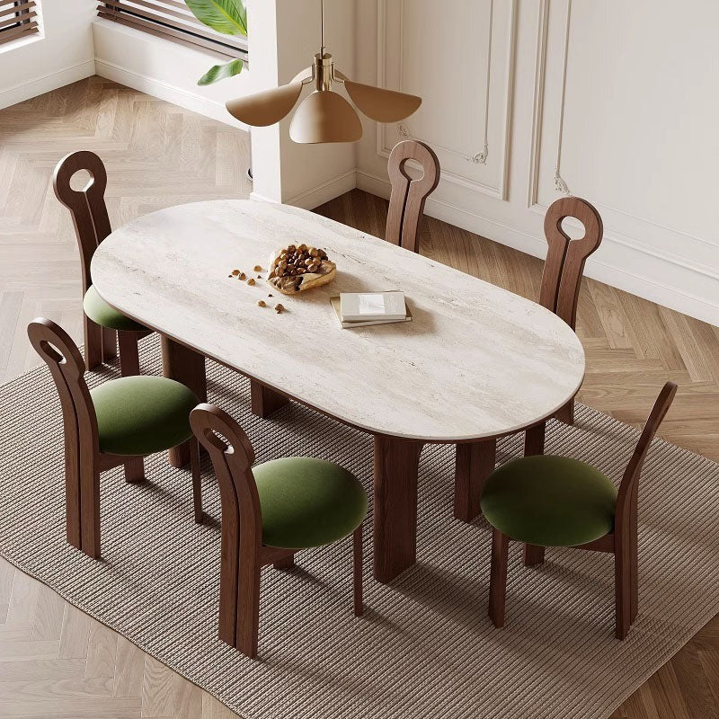 Stephanie Dining Table Set, Dark Oak & White-Rit Concept-Rit Concept