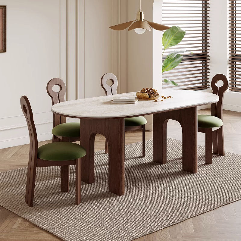 Stephanie Dining Table Set, Dark Oak & White-Rit Concept-Rit Concept