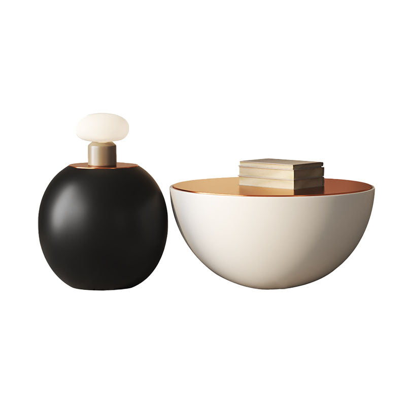 Cleo Coffee Table Set, Black & White, Glass Top-Rit Concept-Rit Concept