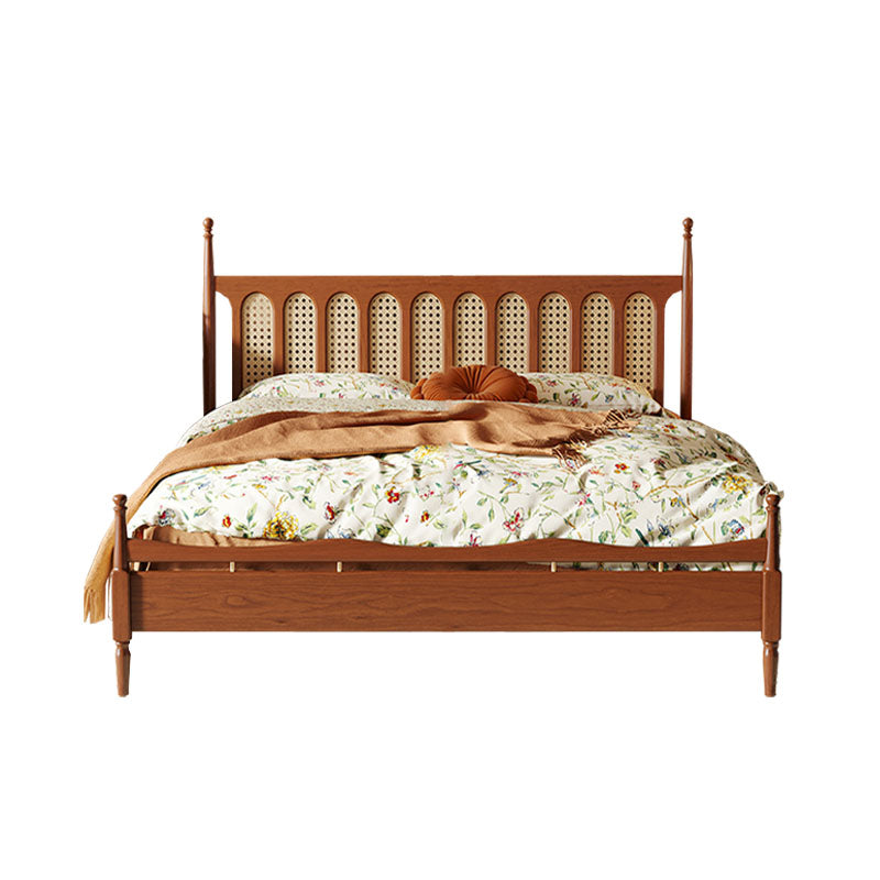 Flora King Size Bed, Cherry Wood - wooden bed frame with storage